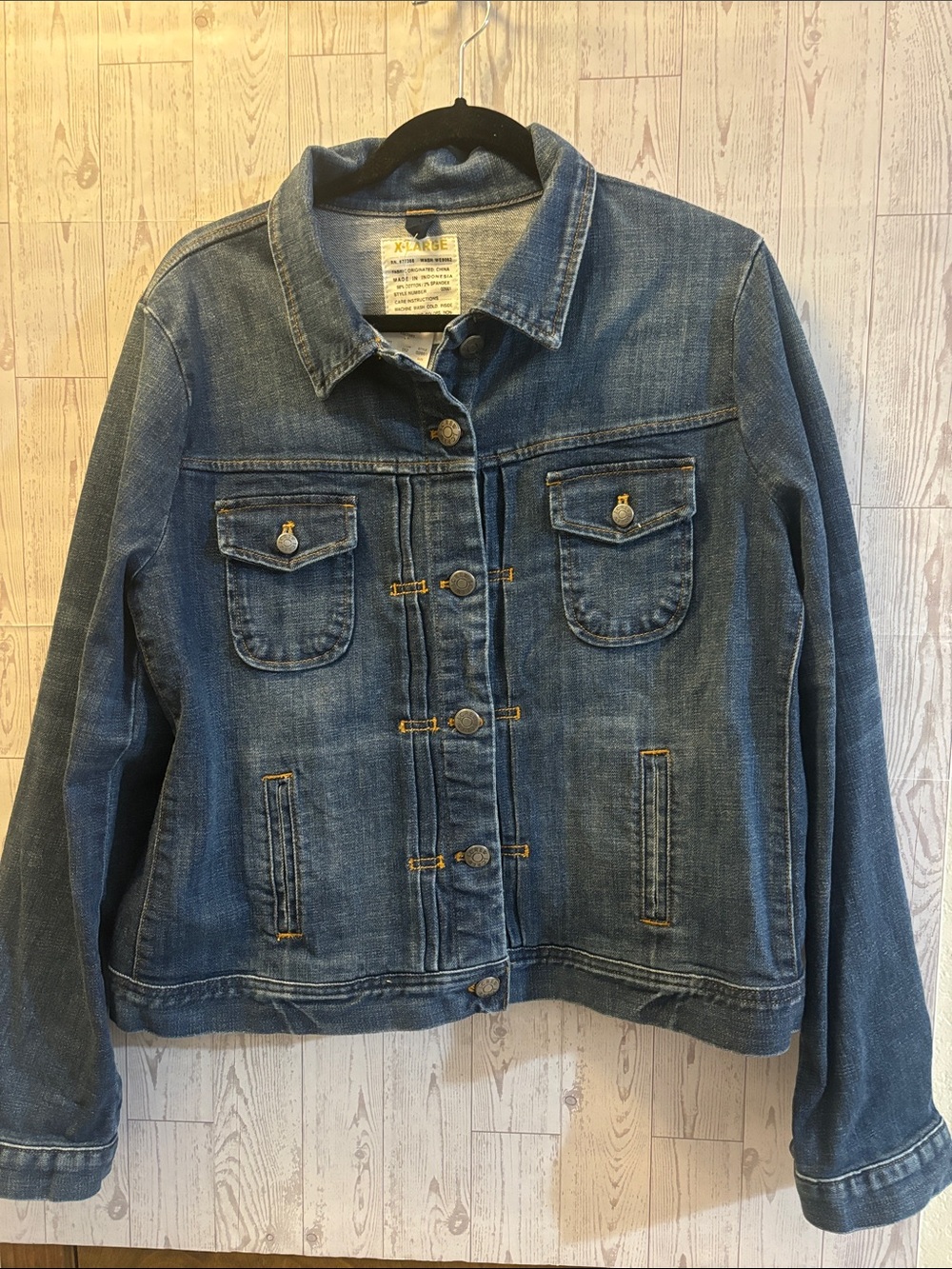 NWT J.Crew Factory Medium Blue Denim Jacket with Chest Pockets